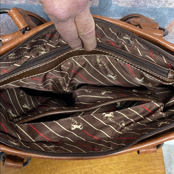 MONTANA WEST : Dark Brown Structured Tote Bag with Vegan Leather Material - Picture 12 of 15